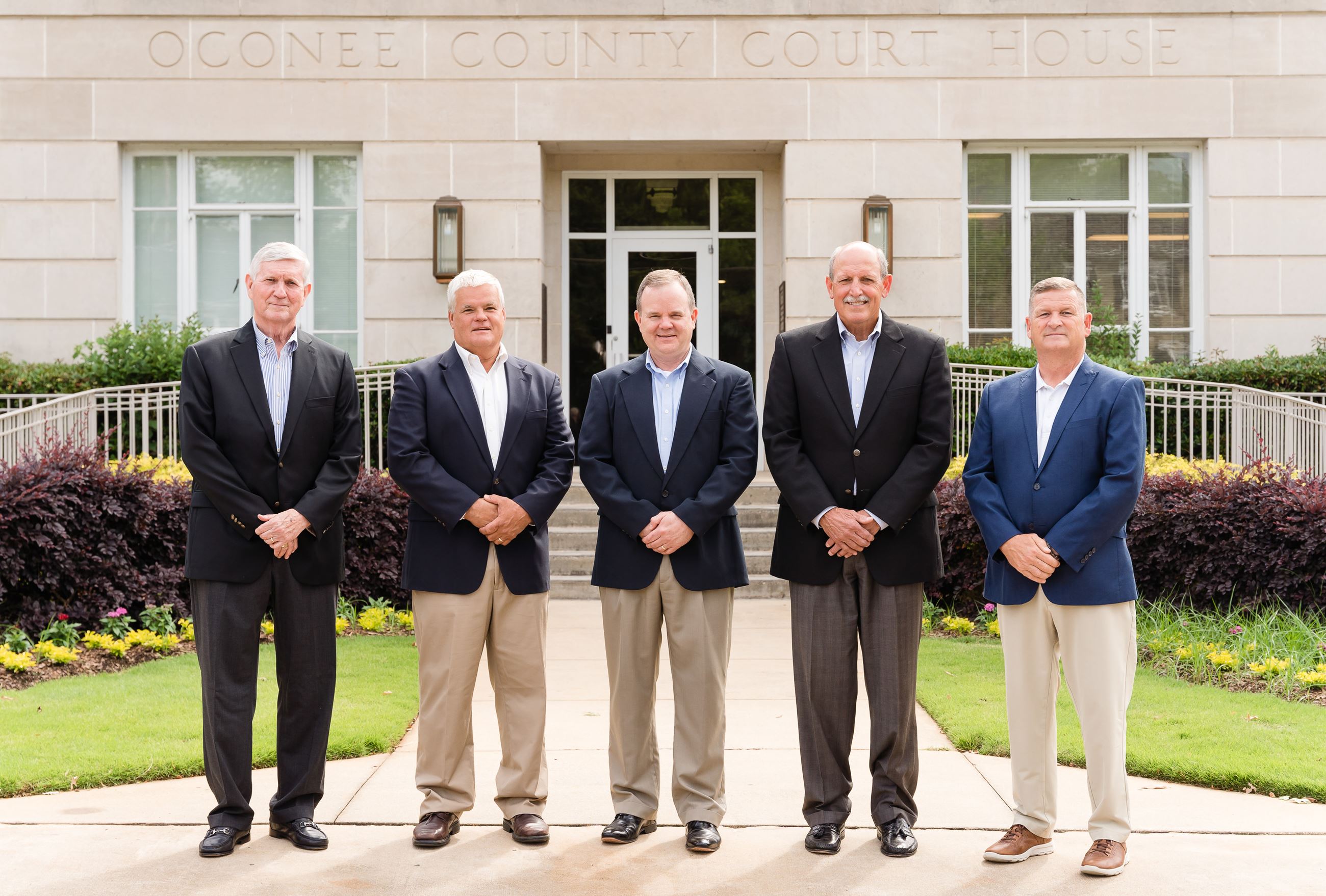 Board of Commissioners in front of Oconee County Courthouse