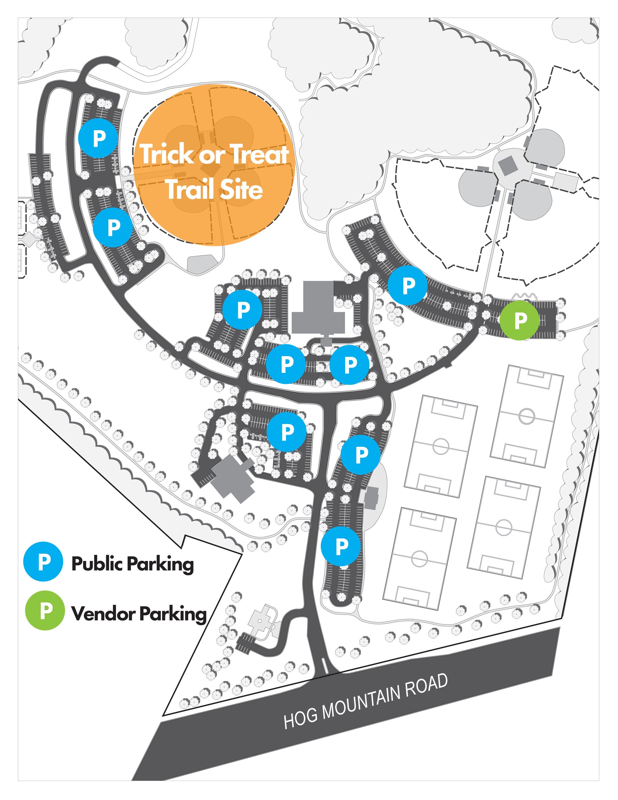 OCPRD Trick or Treat Trail Parking Map