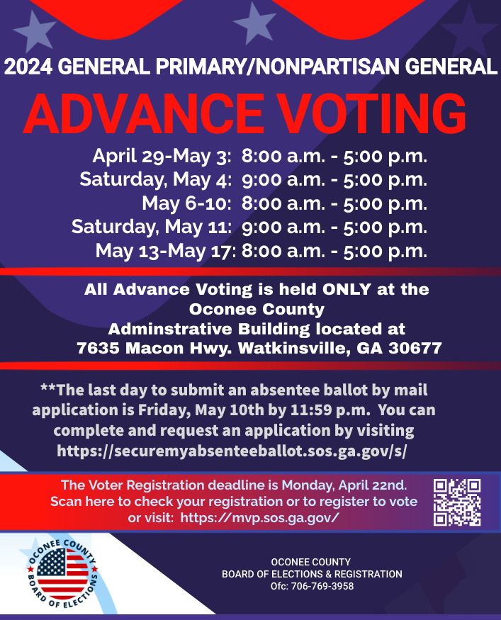 Advance Voting Registration Deadline Flyer