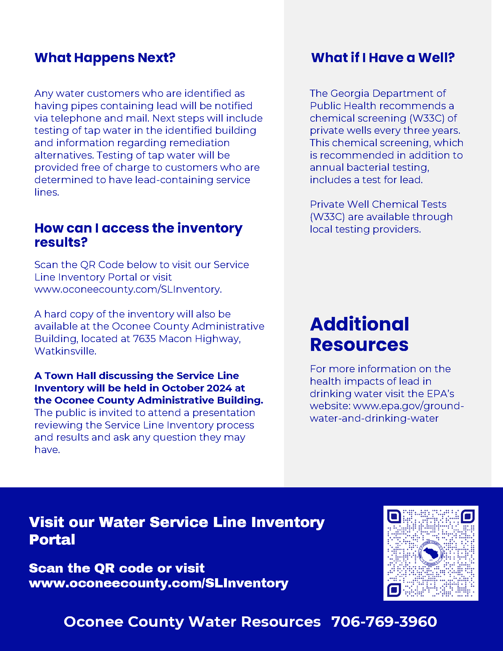 Water Service Line Flyer page 2. All info is included in text