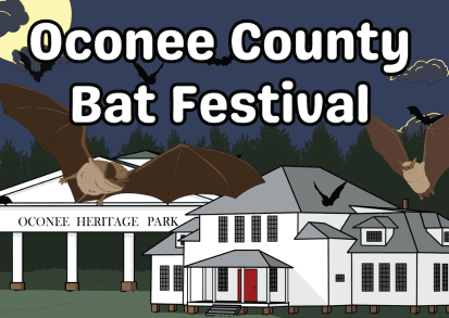 Oconee County Bat Festival Info Flyer Event details are in post