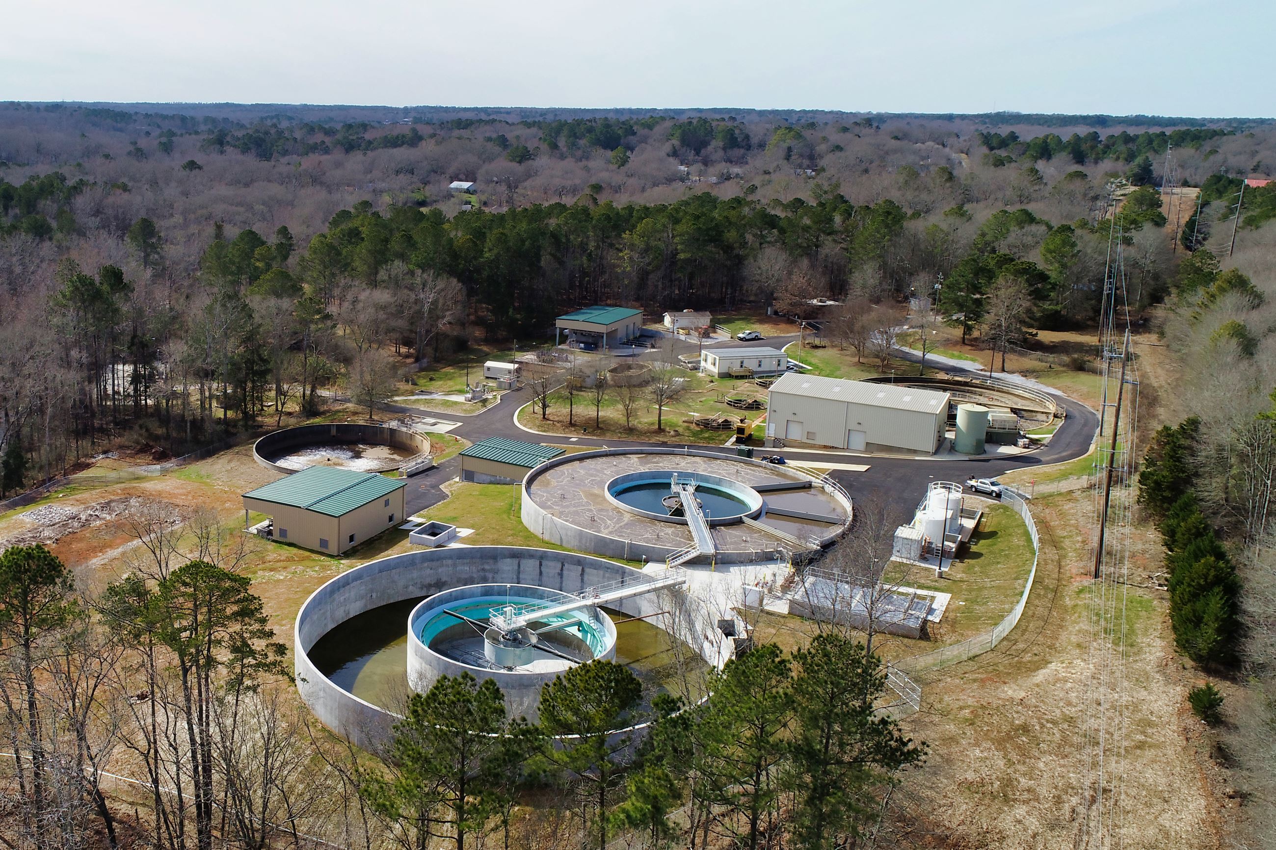 Aerial photo of Calls Creek Wastewater Treatment Plant
